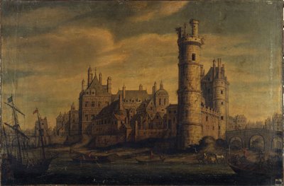 Wieża i brama w Nesle, Hôtel de Nevers, ok. 1650 (olej na płótnie) autorstwa Unknown artist
