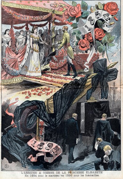 Przybycie do Wiednia Elisabeth de Wittelsbach autorstwa Unknown artist