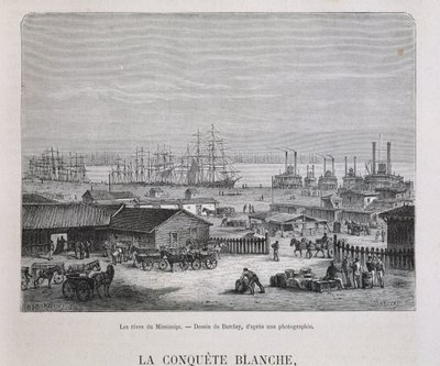 Brzegi Missisipi - w „Le tour du monde”, II sem. 1876 autorstwa Unknown artist