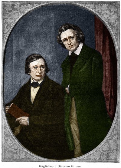 Bracia Jakob (1785-1863) i Wilhelm (1786-1859) Grimm, pisarze niemieccy. autorstwa Unknown artist