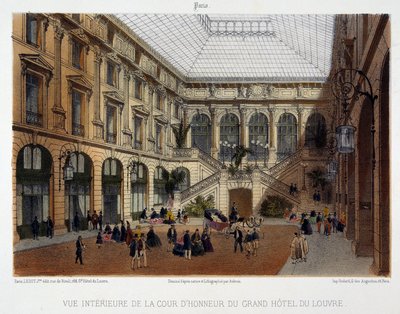 Dziedziniec honorowy Grand Hôtel du Louvre autorstwa Unknown artist