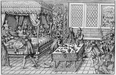 Śmierć Henryka II (1519-1559), króla Francji, w Palais des Tournelles w Paryżu, 30 czerwca autorstwa Unknown artist