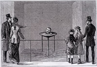 Doświadczenie „decapite parlant” Roberta Houdina - grawerowanie, koniec XIX wieku autorstwa Unknown artist
