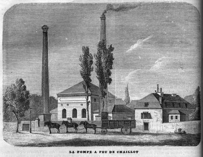 Pompa pożarowa Chaillot w 1858 roku. autorstwa Unknown artist
