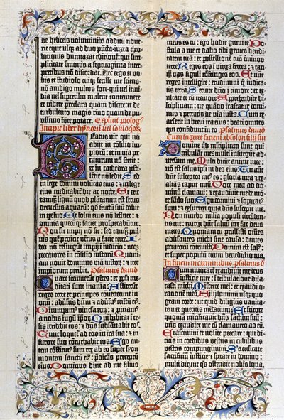 Biblia łacińska Gutenberga z 42 wierszami - 1455. autorstwa Unknown artist