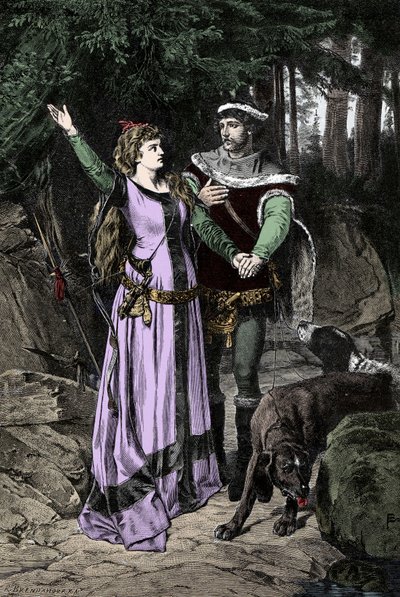Spotkanie króla Karola VIII (1470-1498) z Anną Bretanii (1477-1514) autorstwa Unknown artist