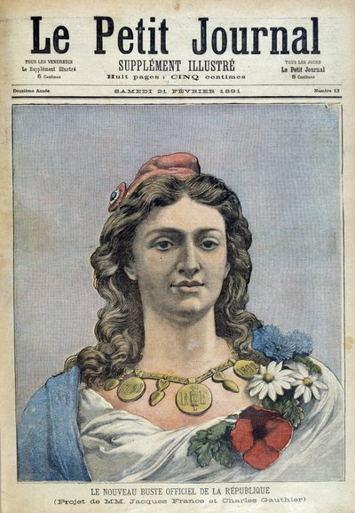 Nowe oficjalne popiersie Republiki (Marianne) - w „Le Petite Journal” z 21.02.1891 autorstwa Unknown artist