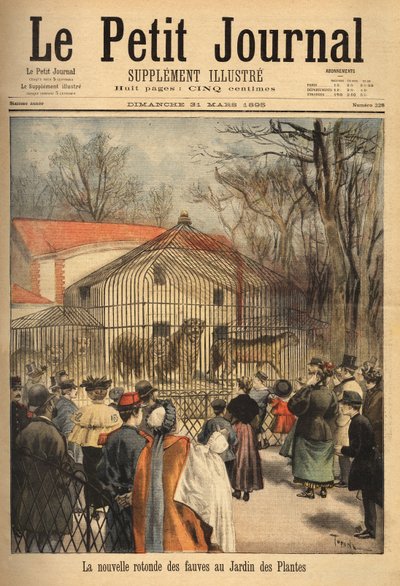 Nowa rotunda bestii w ogrodzie roślin w Paryżu. Grawer w „”Le petit journal”” 31.03.1895. Kolekcja Selvy. autorstwa Unknown artist