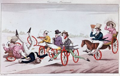 Przyjemności i niedogodności welocypedów i koni w kształcie sierści autorstwa Unknown artist