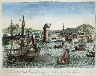 Port Hawana i okolice żeglugi - grawer autorstwa Unknown artist