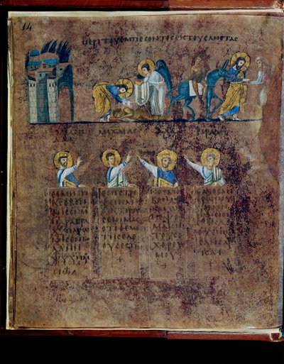 Purpurowy Codex Rossanensis, VI wiek (rękopis) autorstwa Unknown artist