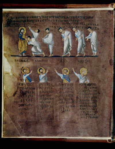 Purpurowy Codex Rossanensis, VI wiek (rękopis) autorstwa Unknown artist