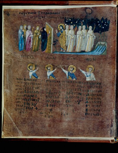 Purpurowy Codex Rossanensis, VI wiek (rękopis) autorstwa Unknown artist