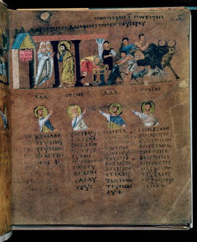 Purpurowy Codex Rossanensis, VI wiek (rękopis) autorstwa Unknown artist