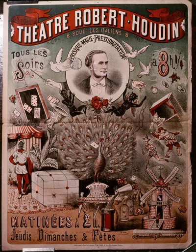 Plakat teatralny Robert Houdin, ok. 1860-75 (plakat) autorstwa Unknown artist