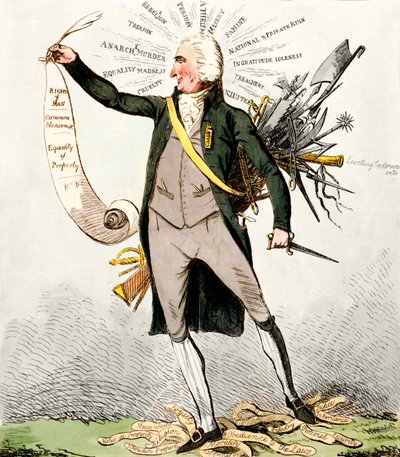 Thomas Paine (1737-1809), brytyjski pisarz i polityk posiadający „Prawa Człowieka”. autorstwa Unknown artist