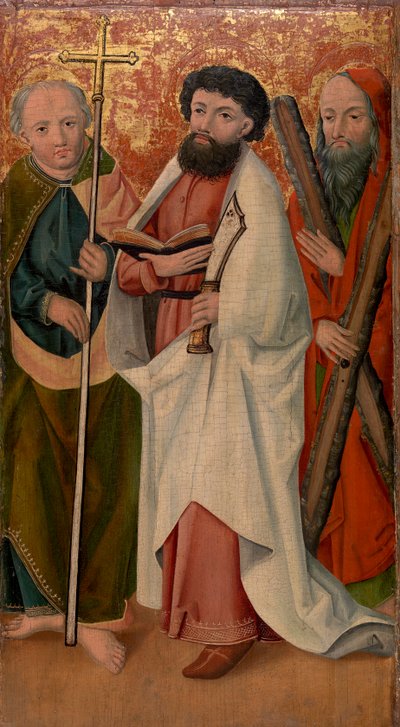 Trzej apostołowie z berłem, bułatem i krzyżem autorstwa Unknown artist