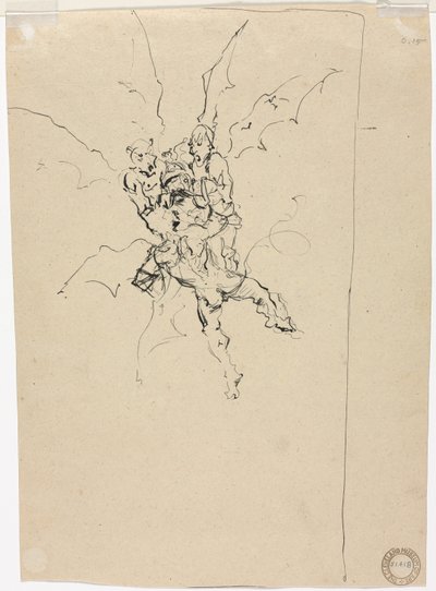 Trzy demony trzymające rycerza (verso) autorstwa Unknown artist