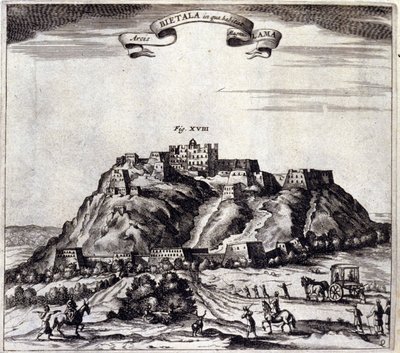 Tybet. Widok na Pothalę, pałac lub Dalajlamę w Lhasie. „De China Monumenta” Athanasius Kircher (1601 - 1680), jezuita, orientalista i niemiecki uczony, Amsterdam 1667. autorstwa Unknown artist
