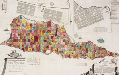 Niezawodna mapa ulicy Eylandet Croix udi America, Kopenhaga, 1754, 1754 autorstwa Unknown artist