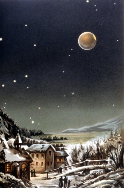 Całkowite zaćmienie księżyca. ilustracja z XIX wieku autorstwa Unknown artist