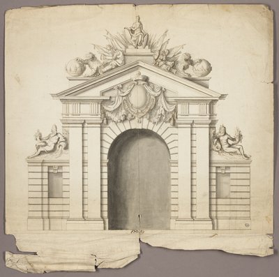 Łuk triumfalny z Orderem Złotego Runa w centrum autorstwa Unknown artist