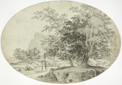 Dwóch pielgrzymów na leśnej drodze autorstwa Unknown artist