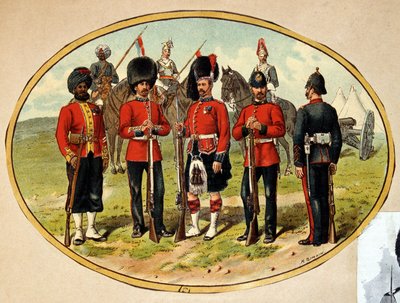 Rodzaje armii brytyjskiej, ca. 1890 autorstwa Unknown artist
