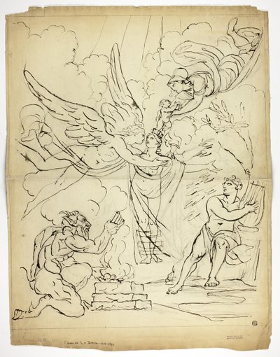 Niezidentyfikowana scena narodzin mitologicznych (recto); Kupidyn i Psyche (verso) autorstwa Unknown artist