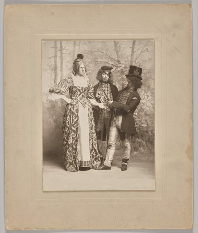 Bez tytułu (scena teatralna z 3 postaciami: czytający z dłoni) autorstwa Unknown artist