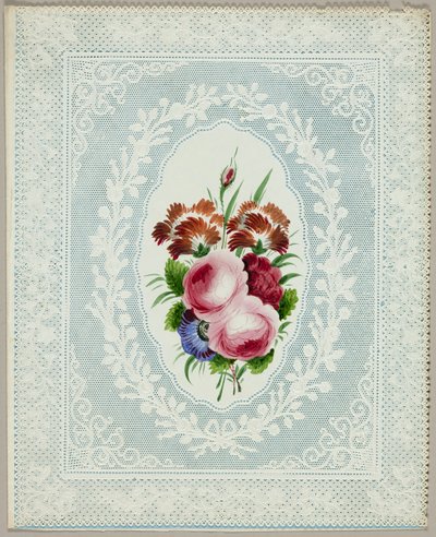 Walentynki bez tytułu (Kwiaty na koronce) autorstwa Unknown artist