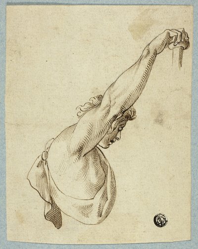 Górna część tułowia z wyciągniętymi ramionami autorstwa Unknown artist