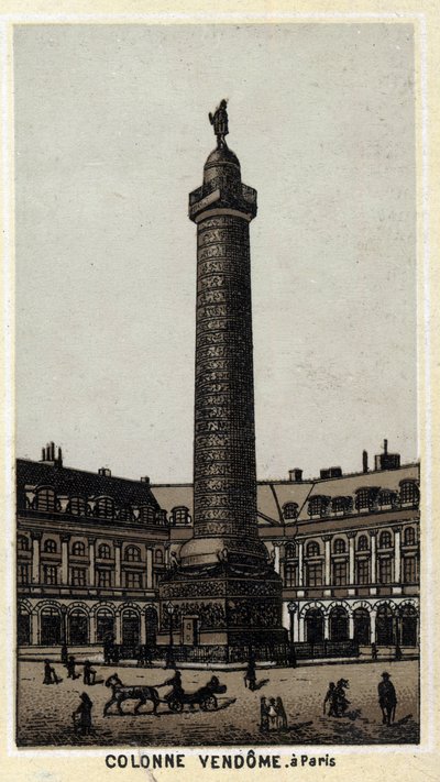 Kolumna Vendome na Place du o tej samej nazwie w Paryżu. Chromolitografia z końca XIX wieku. autorstwa Unknown artist