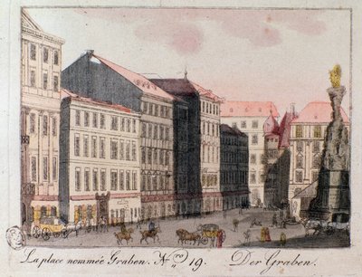 Widok na plac Graben w Wiedniu. autorstwa Unknown artist