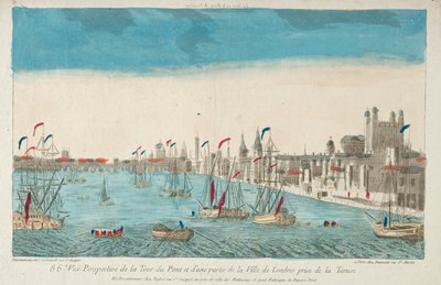 Widok na London Bridge i Tower autorstwa Unknown artist