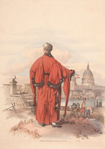 Widok St. Pauls po drugiej stronie rzeki z postacią w sukni na pierwszym planie autorstwa Unknown artist