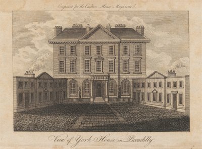 Widok na York House na Piccadilly autorstwa Unknown artist