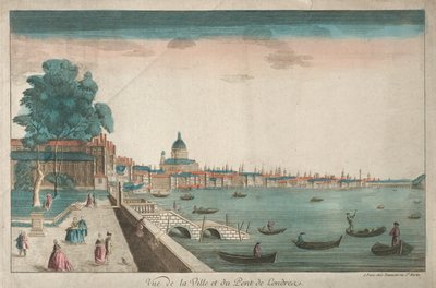Widok na City i London Bridge autorstwa Unknown artist