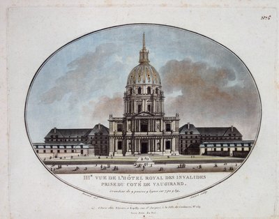 Widok na Hotel Royal des Invalides - grawer autorstwa Unknown artist
