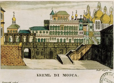 Widok Kremla, Moskwa, Rosja z podróży z Sankt Petersburga do Niemiec autorstwa Georga Reinbecka, print autorstwa Unknown artist
