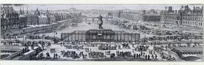 Widok na Pont Neuf w Paryżu. Grawerowanie z końca XVII Paryża, Musee Carnavalet autorstwa Unknown artist