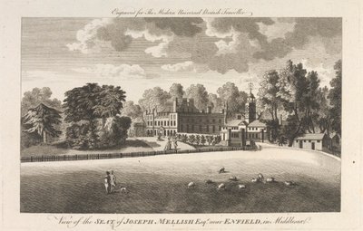 Widok siedziby Josepha Mellisha, Esquire w pobliżu Enfield w Middlesex, Outer Suburb - North autorstwa Unknown artist