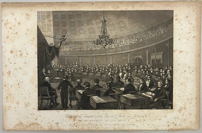 Widok na obradujący Senat Stanów Zjednoczonych autorstwa Unknown artist
