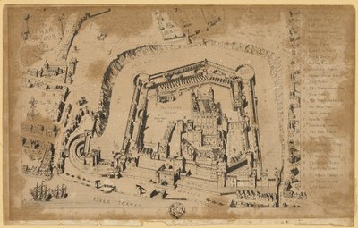 Widok na Tower of London w 1553 r. autorstwa Unknown artist