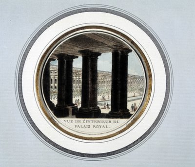 Widok wnętrza Pałacu Królewskiego - grawer autorstwa Unknown artist