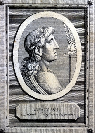 Wergiliusz (70 - 19 pne), poeta łaciński. Grawerowanie XVIII wieku. autorstwa Unknown artist