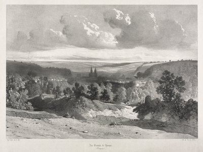 Malownicze i romantyczne podróże po starożytnej Francji. Bretania: Ogólny widok Quimper autorstwa Unknown artist