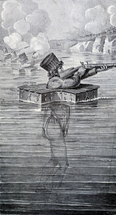 Garnitur wojenny z XIX wieku. Rycina XIX wieku. autorstwa Unknown artist