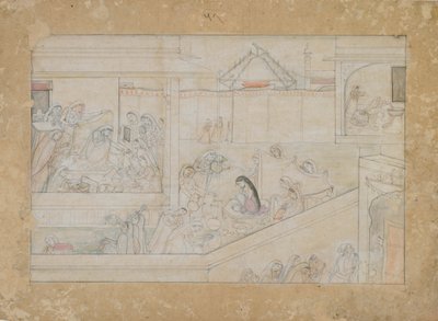 Przygotowania ślubne: folio z serii Nala-Damayanti autorstwa Unknown artist