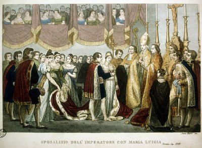 Ceremonia zaślubin Napoleona I z Marią - Ludwiką Habsburgów w kościele Augustynów w Wiedniu, 2 kwietnia autorstwa Unknown artist